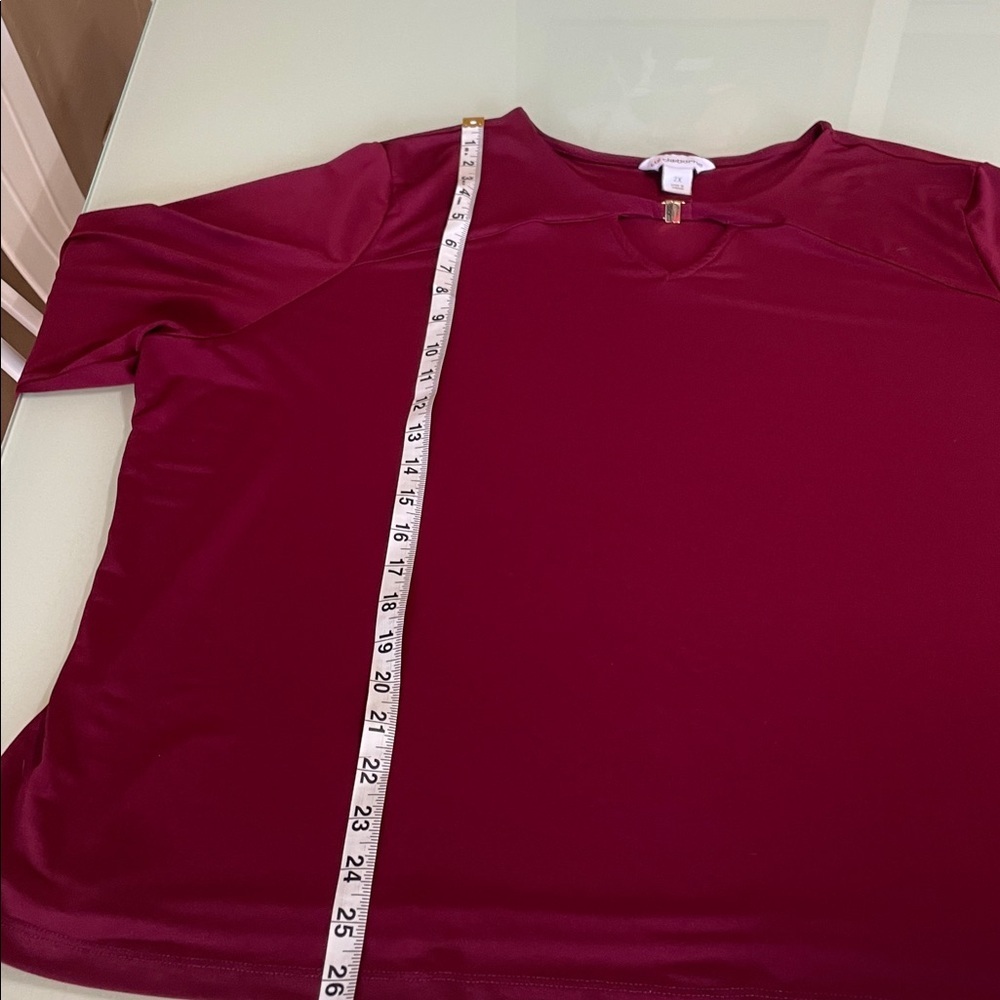 Liz Claiborne Deep Red Blouse - Picture 5 of 12